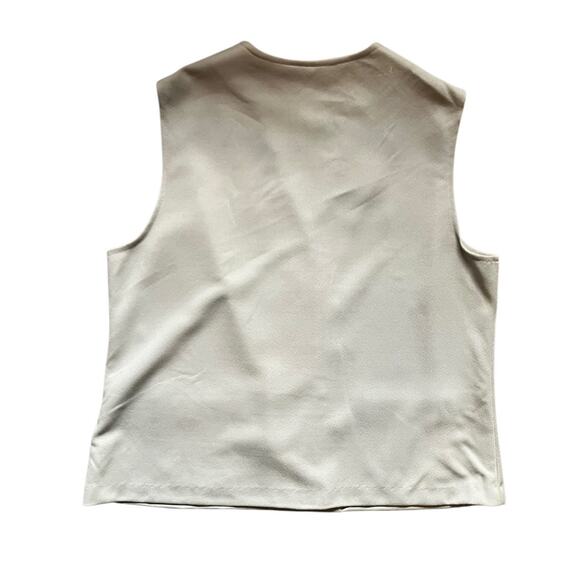 Vintage Sage Green Two Piece Vest and Pant Set Minimalist Polyester Size M - Picture 3 of 12